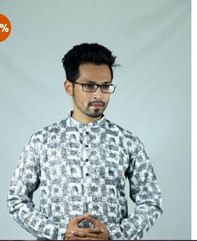 bo White-B Zajalack Exclusive Printed Semi Long Punjabi02